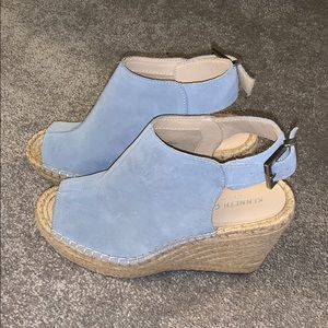 Powder Blue Kenneth Cole Wedges. Brand new w/ box!